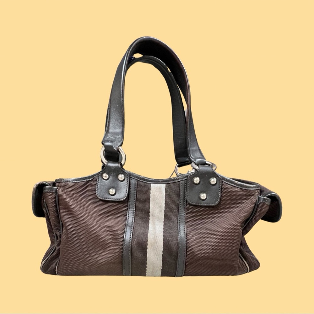 Rare Bally Carla Nylon and Leather Satchel
